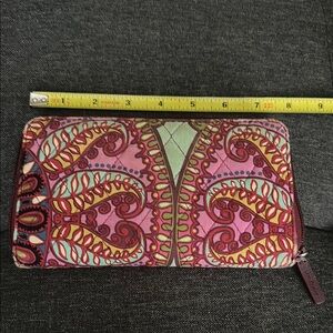 Vera Bradley Pink and Red Paisley Wallet